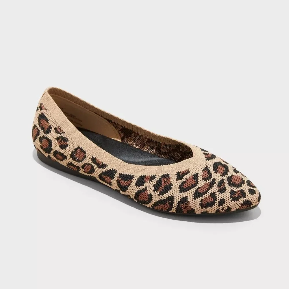 Women's Claire Knit Ballet Flats by‎ A New Day Light Brown Size 7 New With Tags